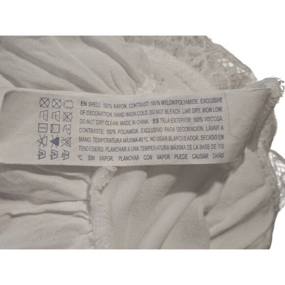 Forever21 White Babydoll L Cami Lace Ruffle Y2K Festival Boho Beach Fairycore‎ - Picture 7 of 7